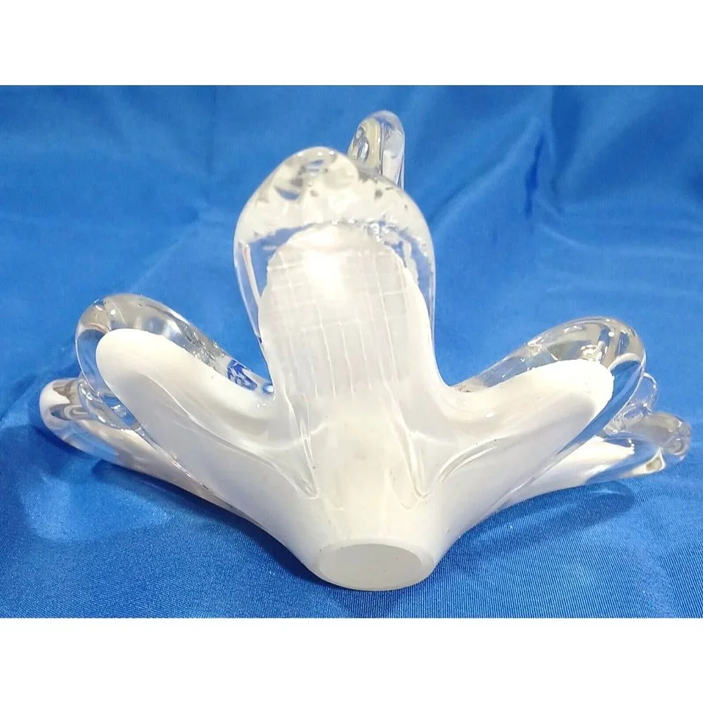 8" Murano Italy 🦢  Millefiori Art Glass Swan Sculpture Basket Dish Rainb - Picture 8 of 8